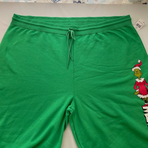 Lounge -Sweat Pants 3X Christmas The Grinch "Merry Whatever" Green Plus Size NWT - Picture 4 of 4